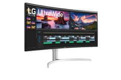 LG ukrivljen, ultra širok nano IPS monitor, 96,5 cm, QHD+ (38WN95C-W)