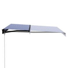 Vidaxl Ročno zložljiva tenda z LED 300x250 cm modra in bela