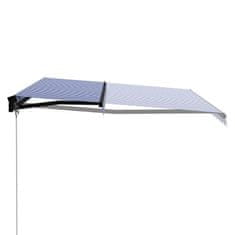 Vidaxl Ročno zložljiva tenda LED 450x300 cm modra in bela