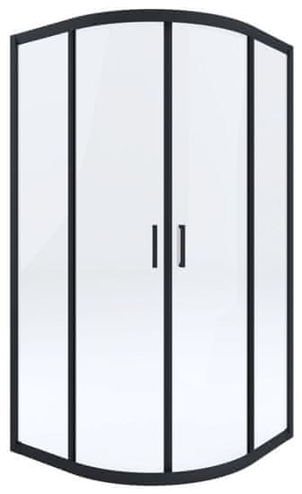 Deante Funkia KYP N51K polkrožna tuš kabina, 90 cm, R550, prozorno steklo, črni profili