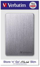 Verbatim Store'n' Go zunanji disk, 1 TB, aluminij, siv (53662)