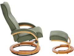 Danish Style Relaksacijski fotelj s podnožnikom Jeff, zelen