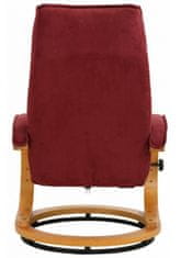Danish Style Fotelj Eteo z naslonom za noge, mikrovlakna, rdeč