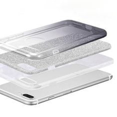 Silikonski ovitek Bling 2v1 za Samsung Galaxy S20 Plus G985, srebrno-siv