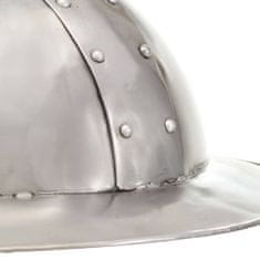 Vidaxl Srednjeveška viteška čelada starinska kopija LARP srebrno jeklo