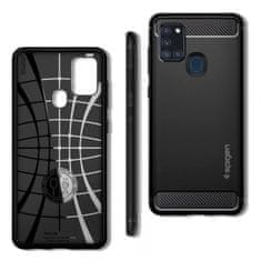 Spigen Rugged Armor ovitek za Samsung Galaxy A21s A217, silikonski, črn