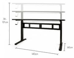VonHaus Sit-Stand nastavljiva delovna miza, črna (VONTV-3000169)