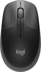 Logitech M190 brezžična optična miška, črna