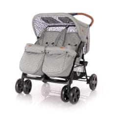 Lorelli Otroški voziček za dvojčka TWIN + Pokrivalo za noge + Torba z podlogo za previjanje DARK GREY LIGHTHOUSE