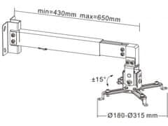 Cabletech UCH0148 Stensko/stropno držalo za projektor