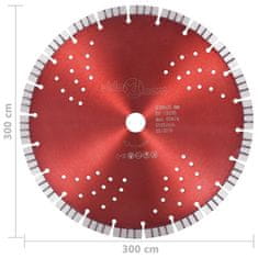 Vidaxl Diamantni rezalni disk s turbo in luknjami iz jekla 300 mm