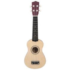 Vidaxl Otroški ukulele soprano s torbo svetel les 21"