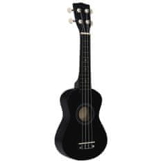 Vidaxl Otroški ukulele soprano s torbo črn 21"