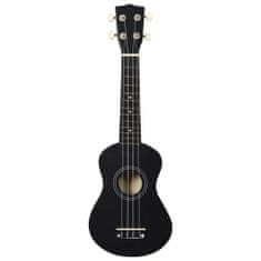 Vidaxl Otroški ukulele soprano s torbo črn 21"