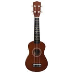 Greatstore Otroški ukulele soprano s torbo temen les 21"