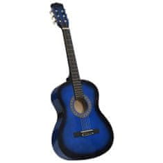 Vidaxl Klasična kitara 8-delni začetniški komplet modra 3/4 36"