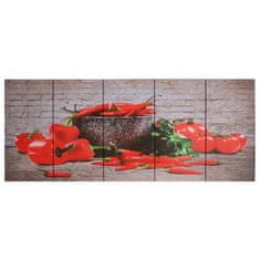 Vidaxl Slika na platnu paprika večbarvna 150x60 cm