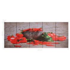 Vidaxl Slika na platnu paprika večbarvna 150x60 cm