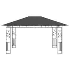 Vidaxl Paviljon s komarnikom in lučkami 4x3x2,73 m antraciten 180 g/m2