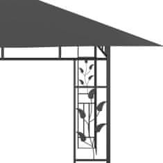 Vidaxl Paviljon s komarnikom in lučkami 4x3x2,73 m antraciten 180 g/m2