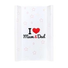 NEW BABY Previjalna podloga I love Mum and Dad white 50x80 cm