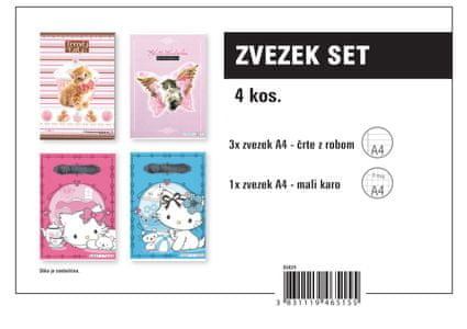  Street zvezki Assortimento, A4, za punce, 4 kosi 