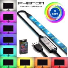 PHENOM USB RGB LED trak za TV s kontrolerjem 1m