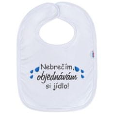 NEW BABY Cotton Baby Bib Ne jokam, naročam hrano!