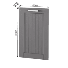 KONDELA Vrata pomivalnega stroja 45, temno siva, TIP JULIJA 55