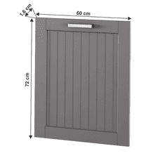KONDELA Vrata pomivalnega stroja 60, temno siva, TIP JULIJA 59