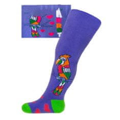 Zaparevrov ABS frotirne nogavice vijolične barve s papigo