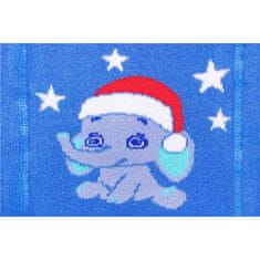 NEW BABY Božične bombažne nogavice modre s slonom - 68 (4-6m)