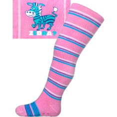Zaparevrov Bombažne nogavice z ABS roza zebro s črtami