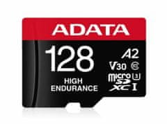 A-Data High Endurance microSDXC spominska kartica, 128GB, UHS 3, V30, A2 + SD adapter