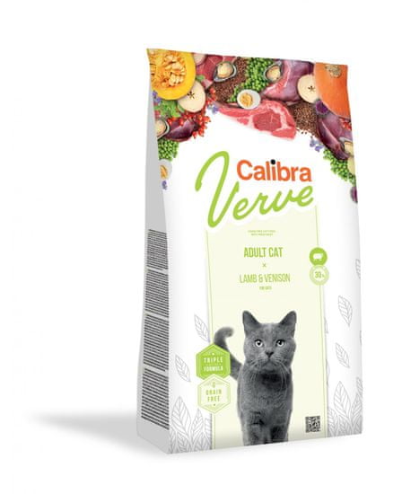 Calibra Verve Adult 8 + suha hrana za mačke, jagnjetina, divjačina, brez žit, 3,5 kg