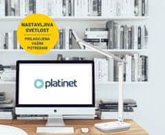 Platinet PDL6731 namizna LED svetilka, vgrajena polnilna baterija, upravljanje na dotik, bela