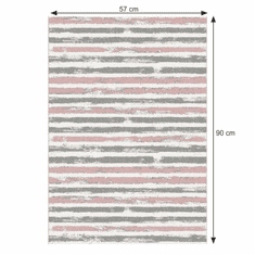 KONDELA Preproga, roza/siva/bela, 57x90, KARAN
