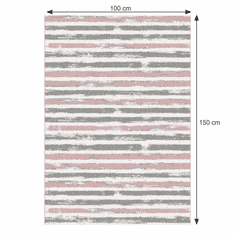 KONDELA Preproga, roza/siva/bela, 100x150, KARAN