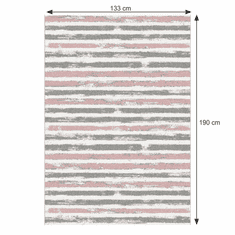 KONDELA Preproga, roza/siva/bela, 133x190, KARAN