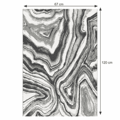 KONDELA Preproga, bela/črna/vzorec, 67x120, SINAN