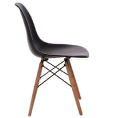 Fernity P016W PP stol, črne, lesene noge