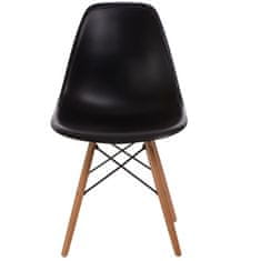 Fernity P016W PP stol, črne, lesene noge