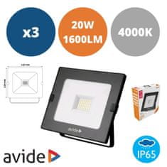 Avide 3x LED reflektor SMD 20W 1600LM nevtralno bela 4000K