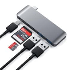 Satechi Pass-Through USB-C hub, 5 vhodov, Space Grey