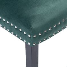 Vidaxl Jedilni stoli 4 kosi temno zelen žamet
