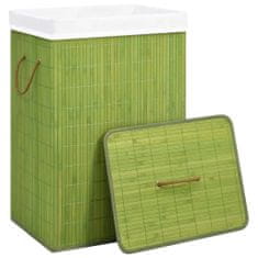 Vidaxl Košara za perilo iz bambusa zelena