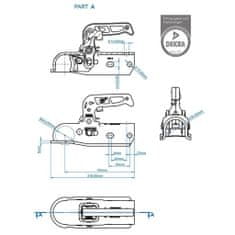 Vidaxl Krogelna spojka ProPlus, okrogla, 35-50 mm, s ključavnico