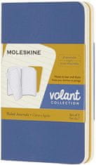 Moleskine Volant zvezek, črtan, XS, 2 kosa, moder in rumen