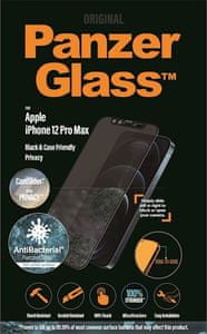  PanzerGlass Privacy zaščitno steklo iPhone 12 Pro Max, kaljeno, črno 