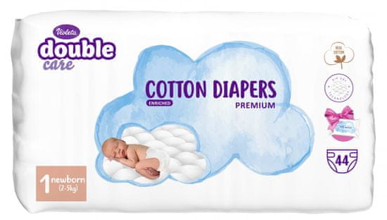 Violeta Cotton Newborn plenice, velikost 1, 44/1 + Water Care vlažilni robčki